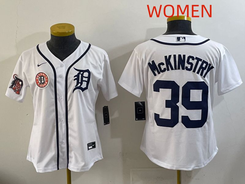 Women Detroit Tigers #39 Mckinstry White Game Nike MLB Jersey style 0010->women mlb jersey->Women Jersey